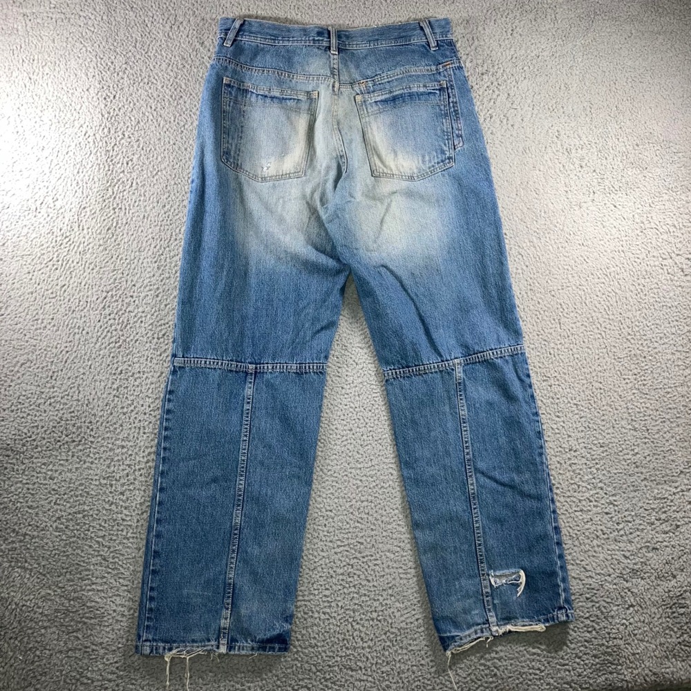 Vtg Sean John Baggy Jeans Men 34 Y2K Blue Skater Streetwear Distressed Flaw